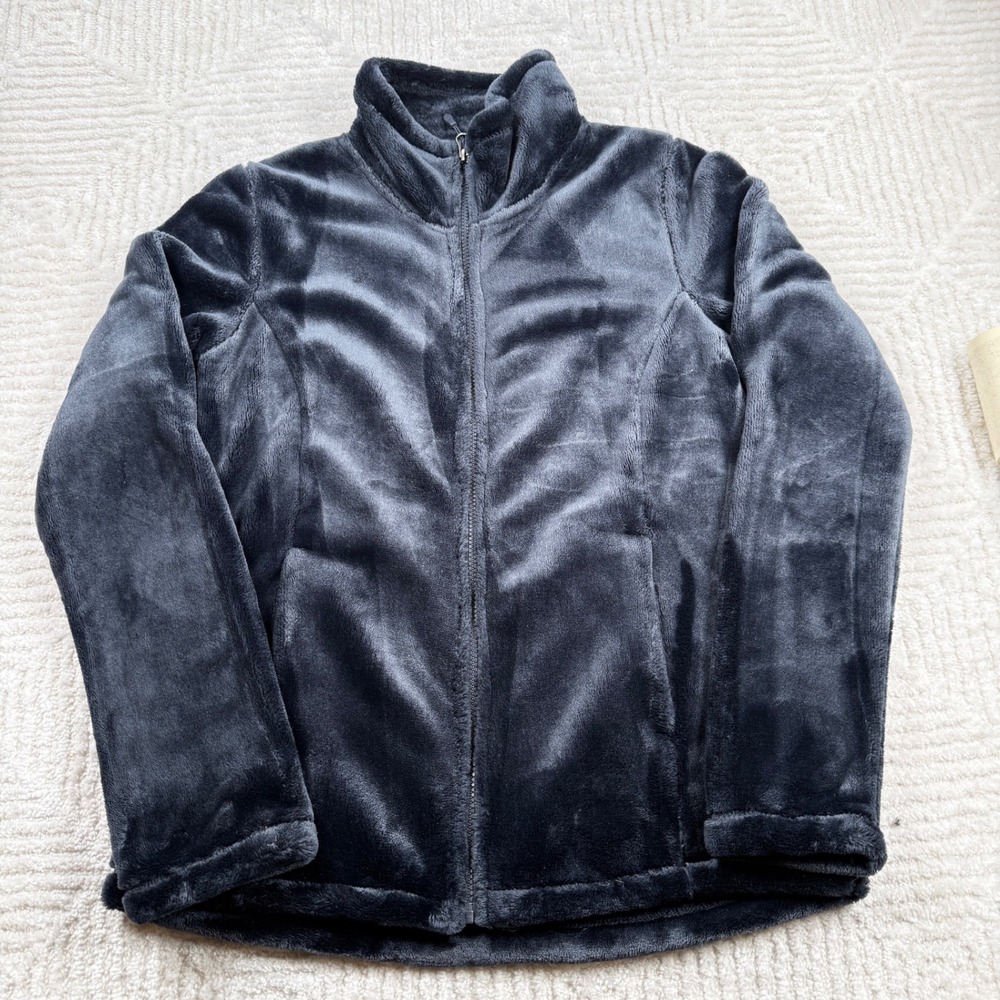 32 Degrees Heat Jacket Women's Small Navy Blue Plush Fleece Full Zip Cozy Warm